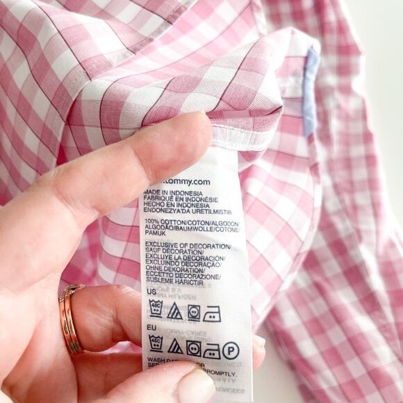 Tommy Hilfiger Mens Dress Shirt Tailored Fitted Button Down Long Sleeve Pink 15 - Picture 6 of 10